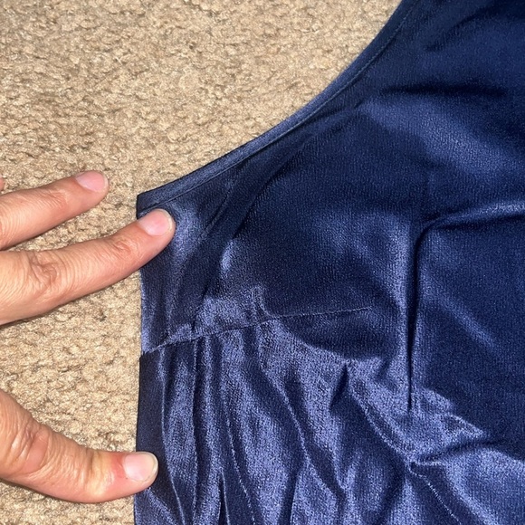 Rails Solene Satin Midi Sheath Slip Dress Navy Blue XS - Picture 6 of 10